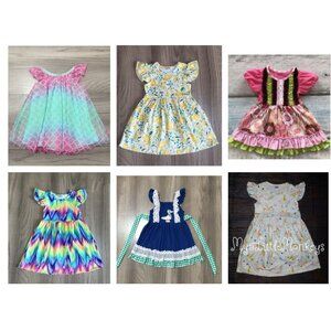 Baby Toddler Girls Boutique Dress Lot Unicorn Mermaid Tie Dye Floral Duck